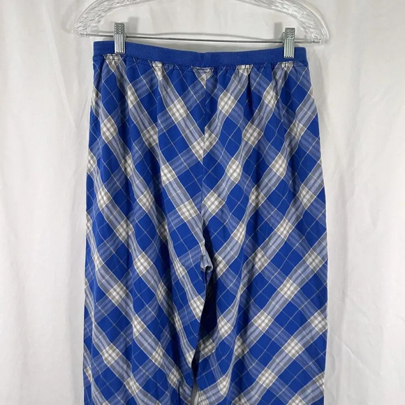 KU Jayhawks Sleep Pants Women's Small Blue Plaid Pull On Drawstring Cotton Blend - Picture 9 of 10